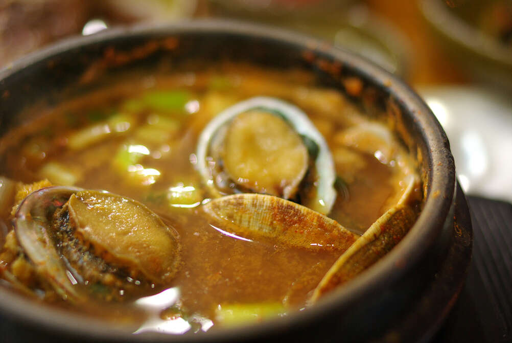 Image of many-colored abalone